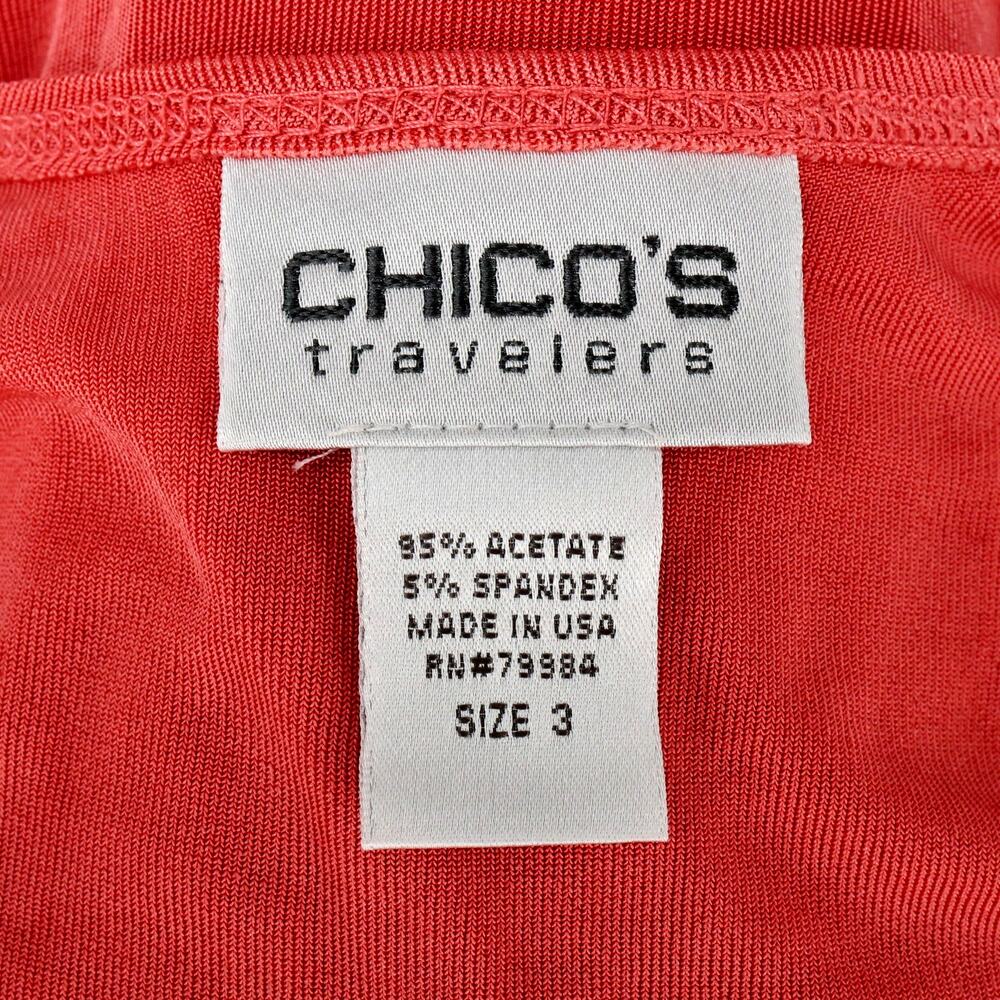 Chicos Travelers 3 Sweater Set Womens XL 16 Pale Orange Cardigan n Tank 2 Piece - Picture 3 of 16